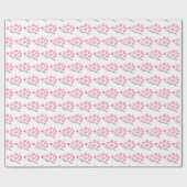 ピンクマグノリアフローラ水色エレガントヴィンテージ ラッピングペーパー (フラット)