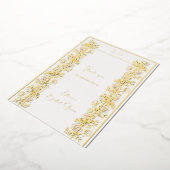 ピンクマグノリアブライダルシャワーサンキューカード箔 箔招待状 (回転した状態)