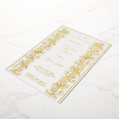 ピンクマグノリアブライダルシャワー 箔招待状 (回転した状態)