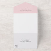 ピンクマグノリアミニマルフローラエレガントな結婚式 オールインワン招待状 (外側)