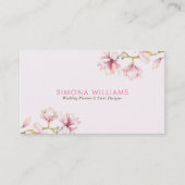 ピンクマグノリアモダンウォーターカラーイラストレーション 名刺 (正面)