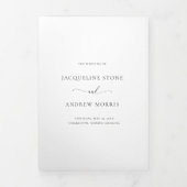 ピンクマグノリアユーカリプタスフローラ結婚写真 三つ折り招待状 (カバー)