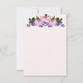 ピンクマグノリアラベンダーフローラウェディングRSVPカード 招待状 (裏面)