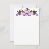 ピンクマグノリアラベンダーフローラウェディングRSVPカード 招待状 (裏面)