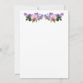 ピンクマグノリアラベンダー結婚のリハーサルディナー 招待状 (裏面)