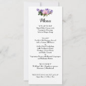 ピンクマグノリアラベンダー結婚フローラのメニューカード 案内状 (裏面)