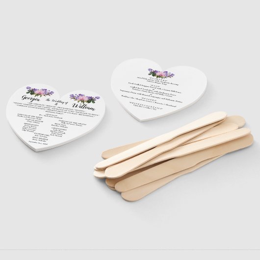 ピンクマグノリアラベンダー結婚フローラのメニューファン ハンドファン (組立なし)