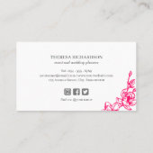 ピンクマグノリアヴィンテージハンド絵を描ソーシャルメディア 名刺 (裏面)