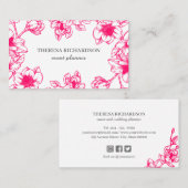 ピンクマグノリアヴィンテージハンド絵を描ソーシャルメディア 名刺 (正面/裏面)