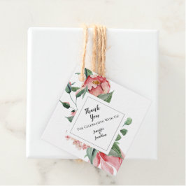 ピンクマグノリア伝統的フローラ結婚ズ・サンキュー フェイバータグ