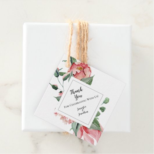 ピンクマグノリア伝統的フローラ結婚ズ・サンキュー フェイバータグ (インサイチュ)