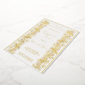 ピンクマグノリア婚約パーティ 箔招待状 (回転した状態)