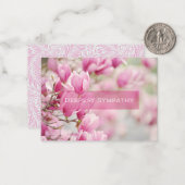 ピンクマグノリア悔やみや弔慰エンクロージャカード ノートカード (正面/裏面インサイチュ)