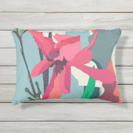 ピンクマグノリア抽象芸術フローラカラーブロックホーム アウトドアクッション