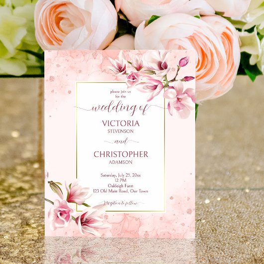 ピンクマグノリア春の花予算の結婚式