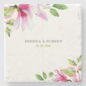 ピンクマグノリア枠 ストーンコースター (正面)