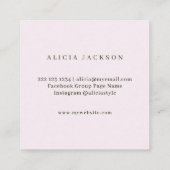 ピンクマグノリア水彩モダンウェディングプランナー スクエア名刺 (裏面)