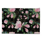 ピンクマグノリア水彩模様 枕カバー (裏面-左)