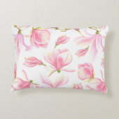 ピンクマグノリア水彩色 アクセントクッション (裏面)