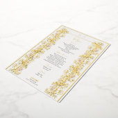 ピンクマグノリア結婚のメニューカード 箔招待状 (回転した状態)