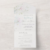 ピンクマグノリア結婚の全てを一つの招待状で オールインワン招待状 (内側)