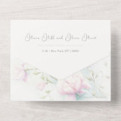 ピンクマグノリア結婚の全てを一つの招待状で オールインワン招待状 (裏面)