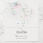 ピンクマグノリア結婚の歓迎 ワインラベル (シングルラベル)