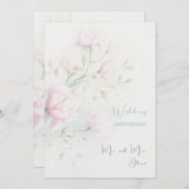 ピンクマグノリア結婚の記念日 招待状 (正面/裏面)