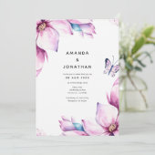 ピンクマグノリア結婚フローラ 招待状 (スタンド正面)