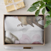 ピンクマグノリア花の植物性ロビンバード工芸品 薄葉紙 (ギフト)