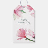 ピンクマグノリア花編集可能大事な行事 ギフトタグ (正面)