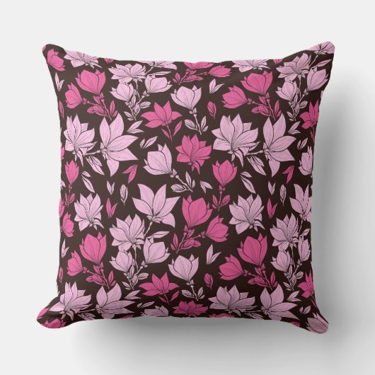 ピンクマグノリア装飾用クッション クッション (正面)