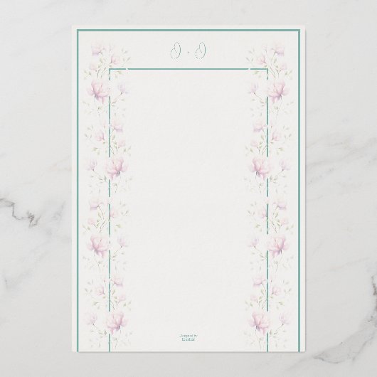 ピンクマグノリア誓の更新 箔招待状 (裏面)