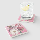 ピンクマグノリア ストーンコースター (横)