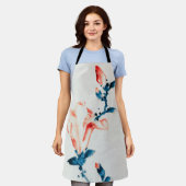 ピンクマグノリア、北斎、浮世絵 エプロン (着用した状態)