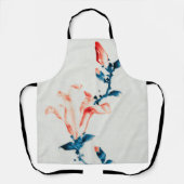 ピンクマグノリア、北斎、浮世絵 エプロン (正面)