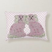 ピンクマグノリア(犬)スタッフォードドッグズバラアートプリント アクセントクッション (正面)