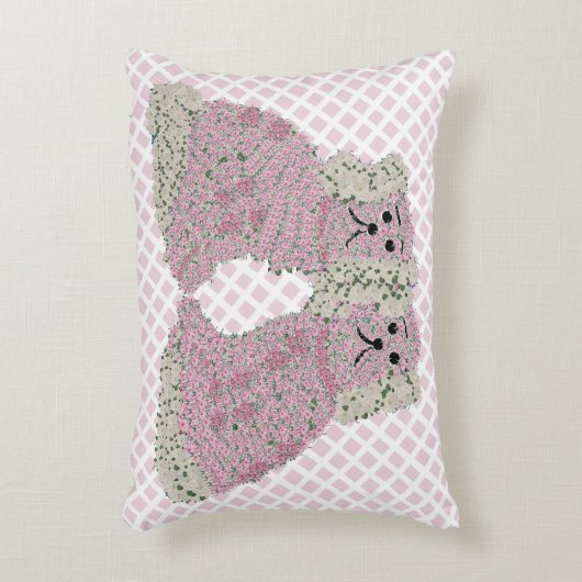 ピンクマグノリア(犬)スタッフォードドッグズバラアートプリント アクセントクッション (正面(垂直))