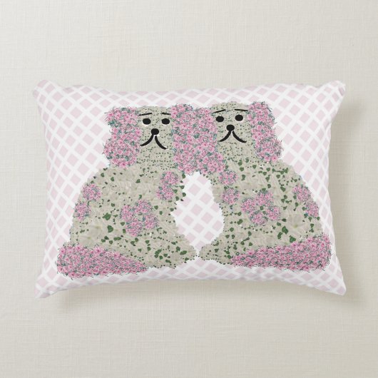 ピンクマグノリア(犬)スタッフォードドッグズバラアートプリント アクセントクッション (正面)