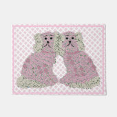 ピンクマグノリア（犬）スタッフォードドッグズバラアートプリント ドアマット (正面)