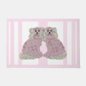 ピンクマグノリア(犬)スタッフォードドッグズバラ ドアマット (正面)