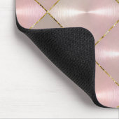 ピンクマザーオブパール金ゴールド マウスパッド (コーナー)