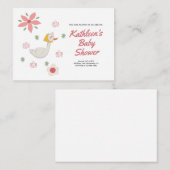ピンクマザーグースベイビーシャワー招待状 ノートカード (正面/裏面)