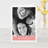 ピンクマザーズの日の写真ラブママムカット文字 カード (黄色い花)