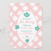 ピンクマザーズデイティーパーティー 招待状 (正面/裏面)