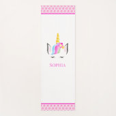 ピンクマジカパーソナライズされたルユニコーンイラストレーション ヨガマット (正面)