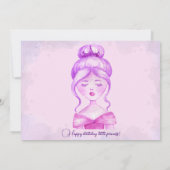 ピンクマジカルフェアリータリーキャッスルプリンセスパーティー写真 招待状 (裏面)