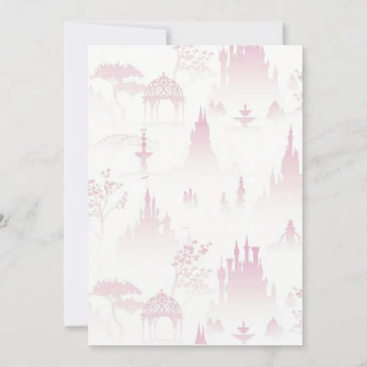 ピンクマジカルプリンセスキャッスル1st誕生日パーティー 招待状 (裏面)