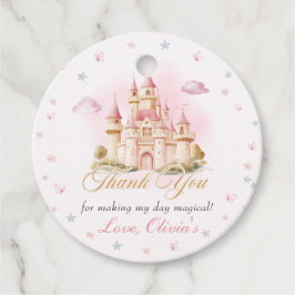 ピンクマジカルプリンセス城誕生日メッセージカード フェイバータグ