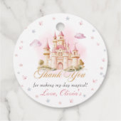 ピンクマジカルプリンセス城誕生日メッセージカード フェイバータグ (裏面)